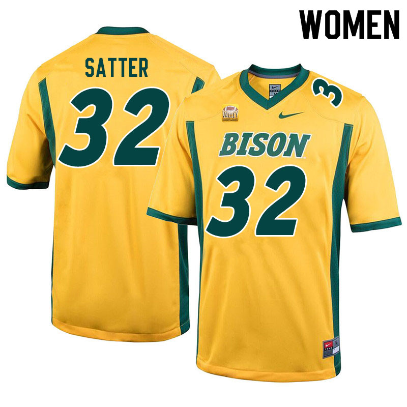 Women #32 Ty Satter North Dakota State Bison College Football Jerseys Sale-Yellow - Click Image to Close